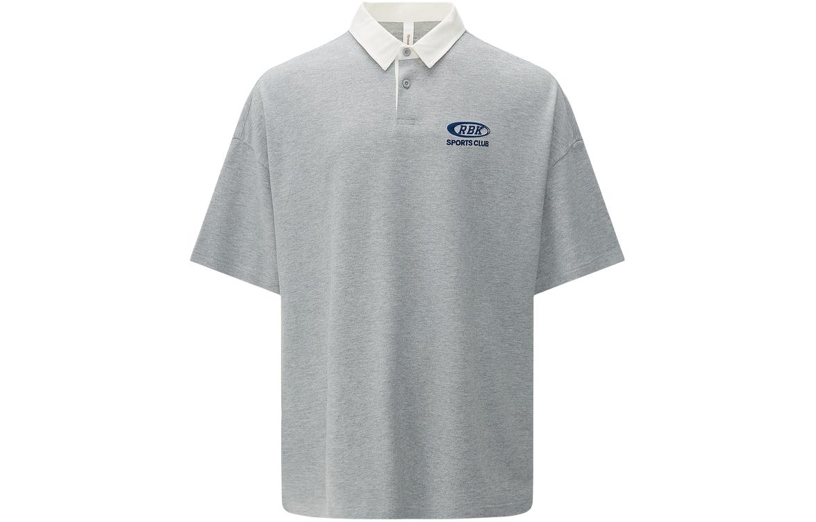 Reebok Polo Shirts Unisex Gray Polo Collar Moderate Straight Fit