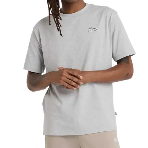 New Balance T Shirts Men's Gray Crew Neck Moderate