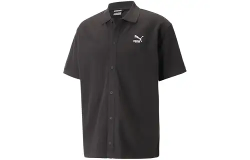 PUMA Shirts Men's Black Lapel Moderate Other