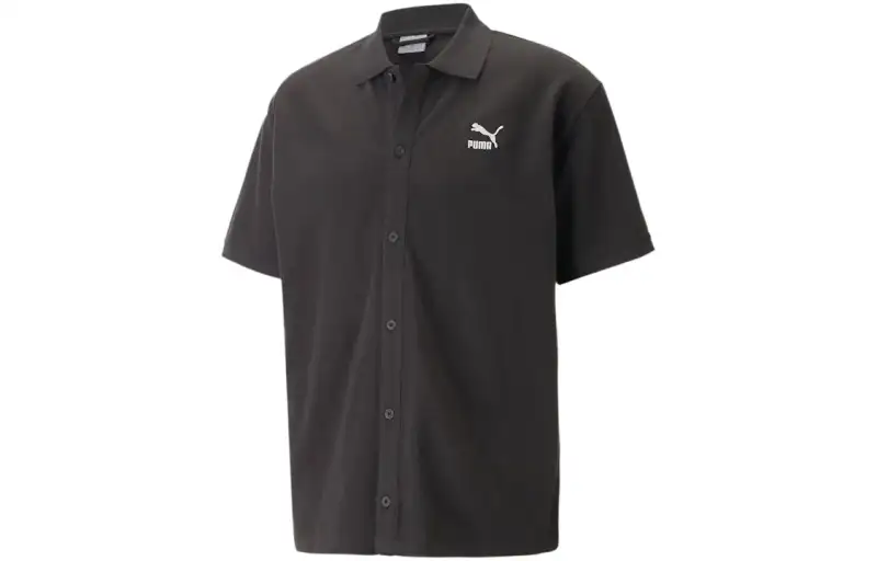 PUMA Shirts Men's Black Lapel Moderate Other