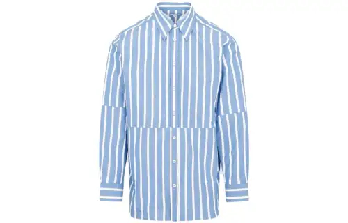 Bottega Veneta Shirts Men's Blue Lapel Moderate Shirt