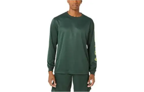 ASICS Sweatshirts Men's Green Crew Neck Moderate Regular