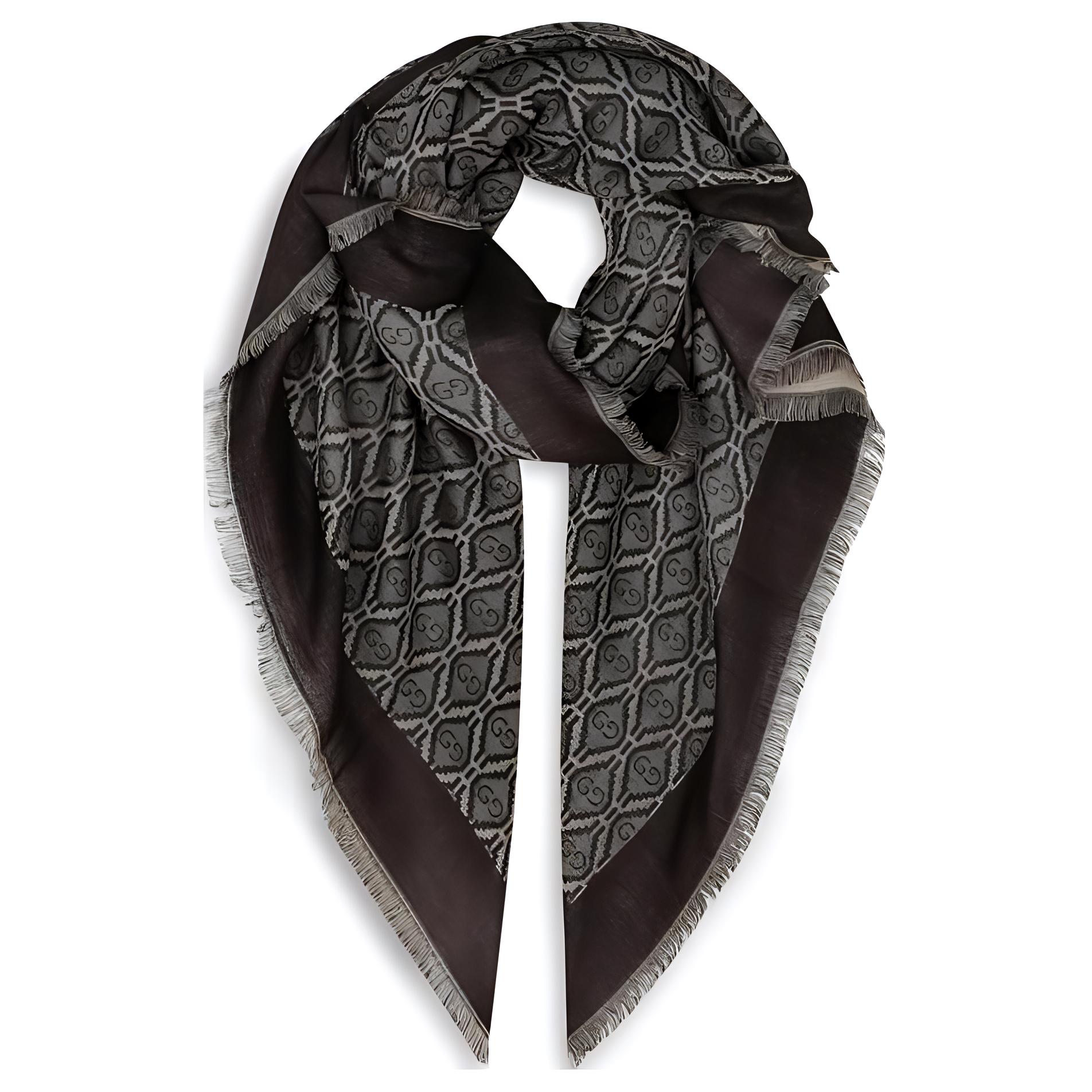 GUCCI Cotton, Wool, Silk Knit Scarves Women's Brown