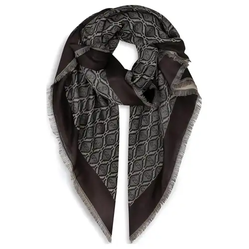GUCCI Cotton, Wool, Silk Knit Scarves Women's Brown