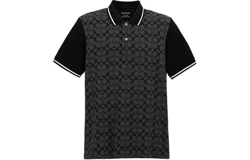 COACH SS24 Polo Shirt Men's Charcoal Gray