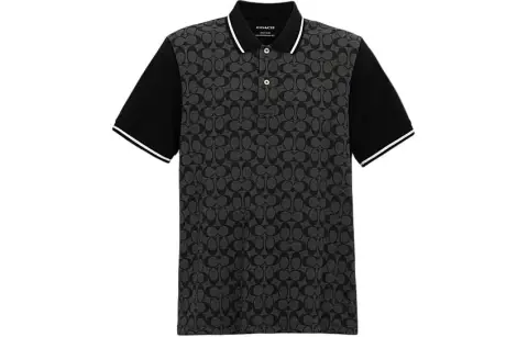 COACH SS24 Polo Shirt Men's Charcoal Gray