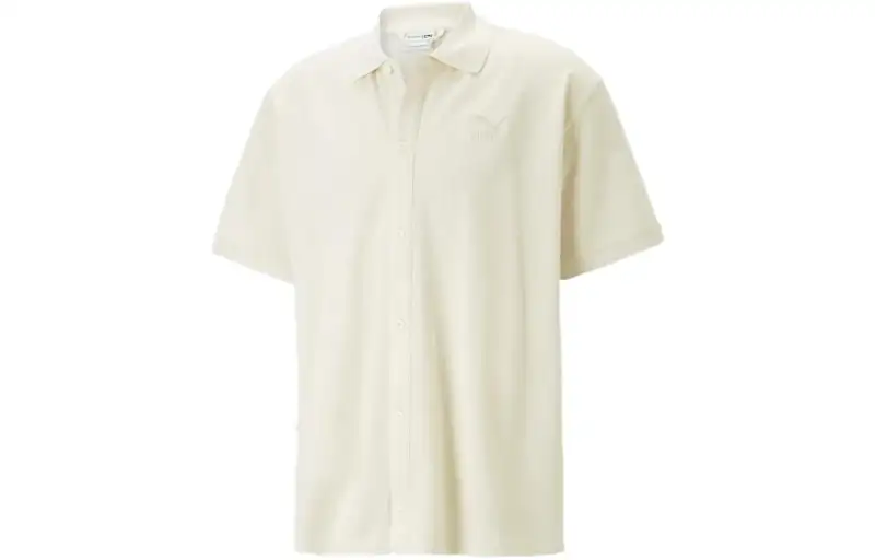 PUMA CLASSICS Shirts Men's Beige Lapel Moderate Other