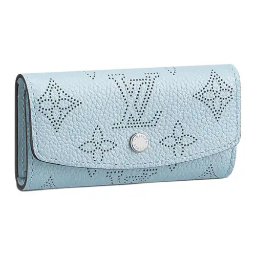 LOUIS VUITTON Cow Leather Wallet Key Pouch Women's Blue