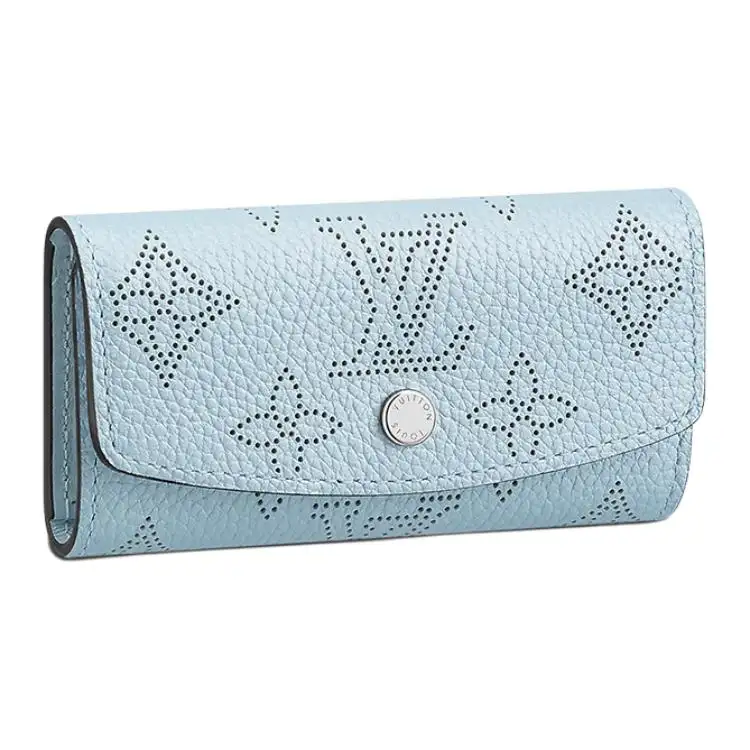 LOUIS VUITTON Cow Leather Wallet Key Pouch Women's Blue