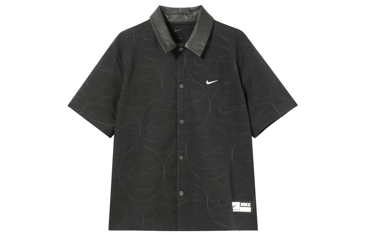 Nike Men's Woven Casual Basketball Short-Sleeve Shirt Black