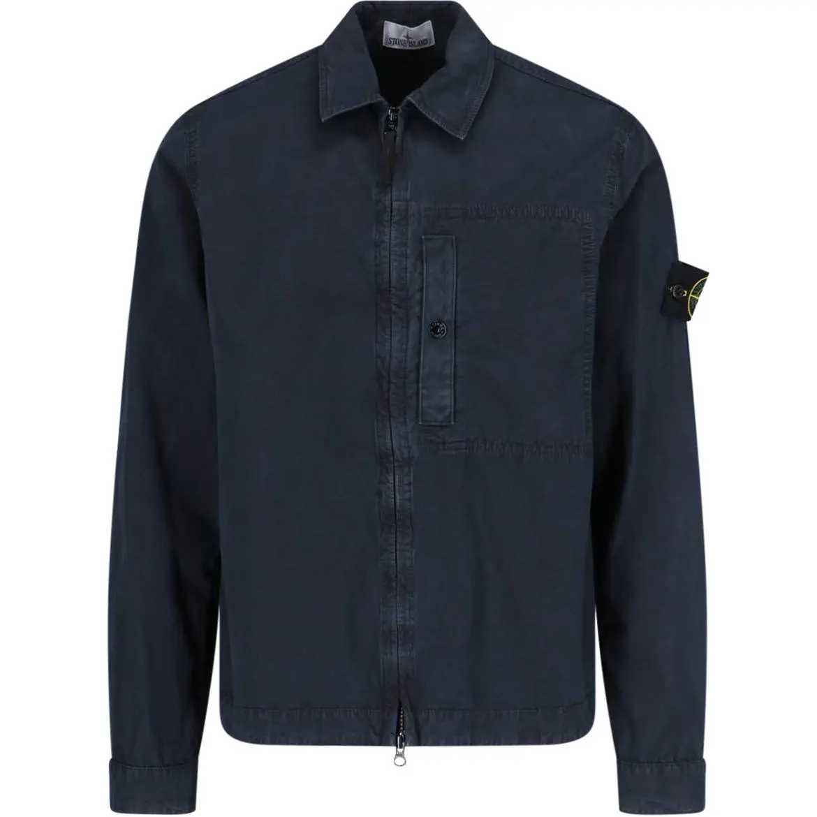 STONE ISLAND Compass Patch Zip Up Shirt Jacket