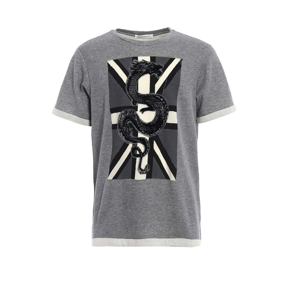 Мужская футболка BALMAIN T (серая)