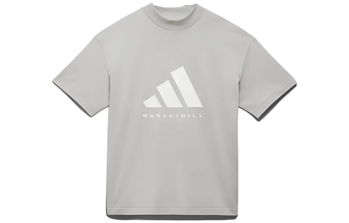 Adidas BASKETBALL T Shirt International Version Unisex Light Gray
