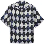 PRADA Shirts Men's Marine Blue Cuban Collar Moderate Other