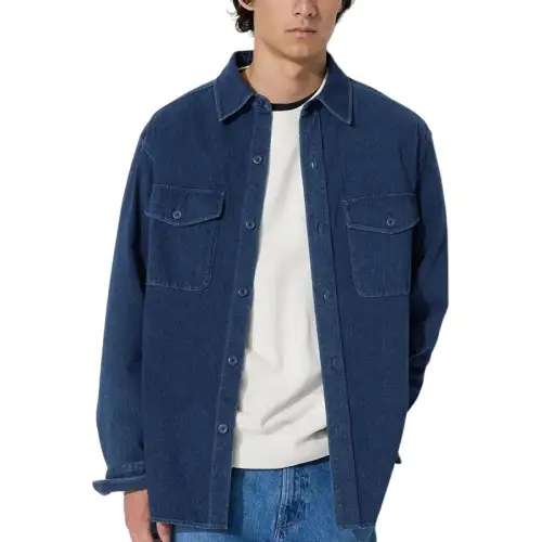UNIQLO Shirts Men's Sea Blue Lapel Moderate Other