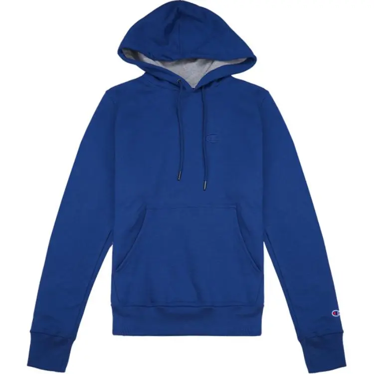 Champion Logo Hooded Fleece Lined Long Sleeved Sweatshirt Men's Dark Blue