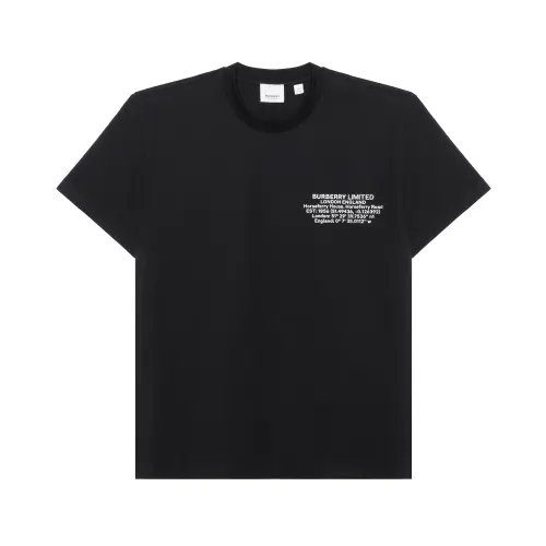Burberry Location Print Cotton Oversized T Shirt