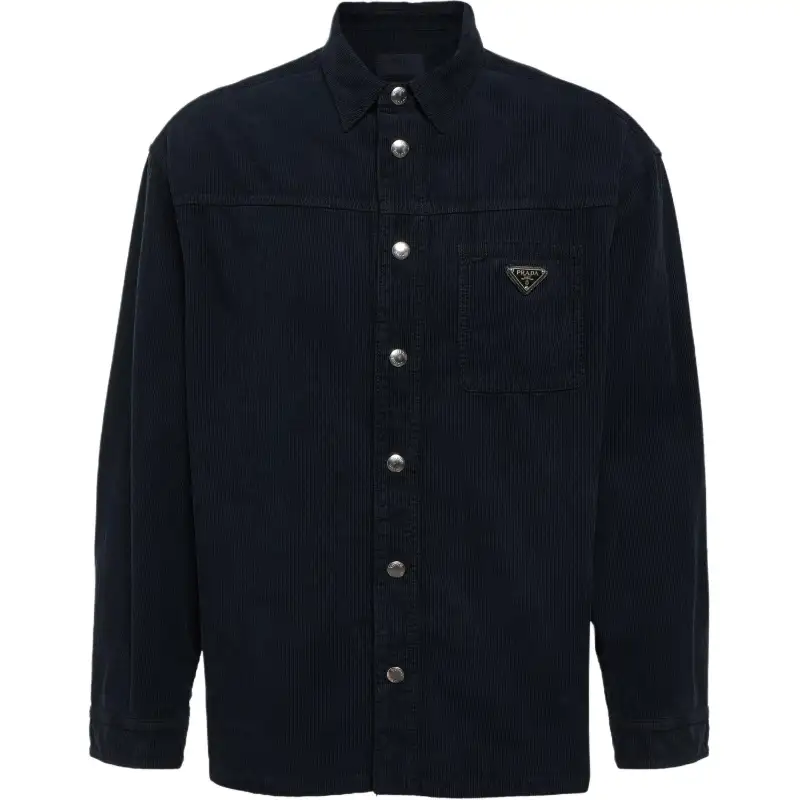 PRADA Shirts Men's Blue Lapel Moderate Shirt