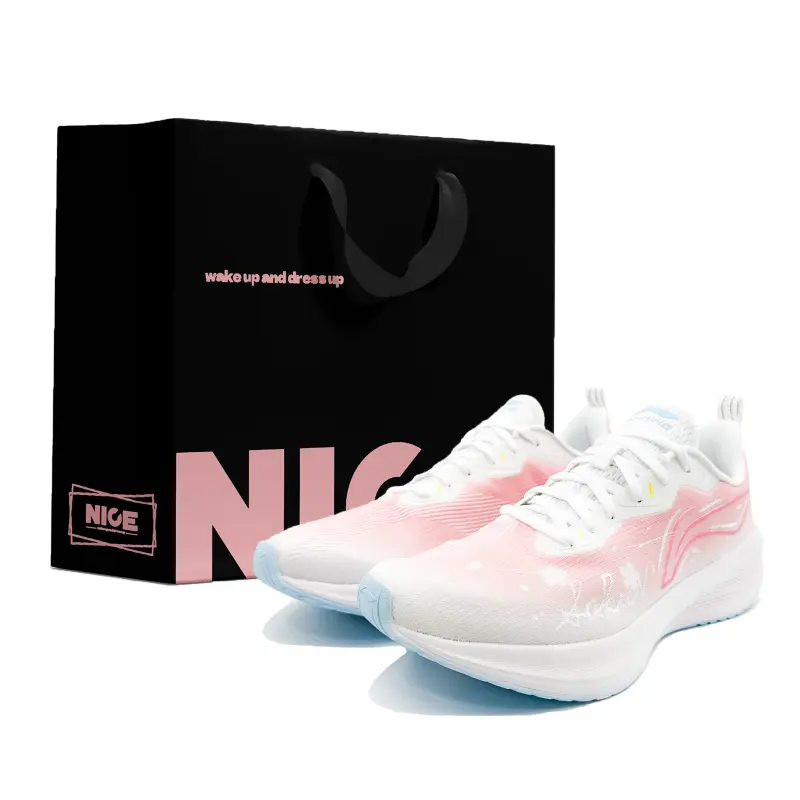 Li Ning Wuyue Slip Resistant, Abrasion Resistant, Breathable Low top Casual Running Shoes Men's Pink White