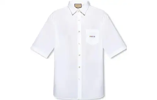 GUCCI Shirts Men's White Pointed Collar Moderate Other