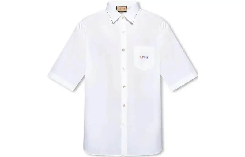 GUCCI Shirts Men's White Pointed Collar Moderate Other
