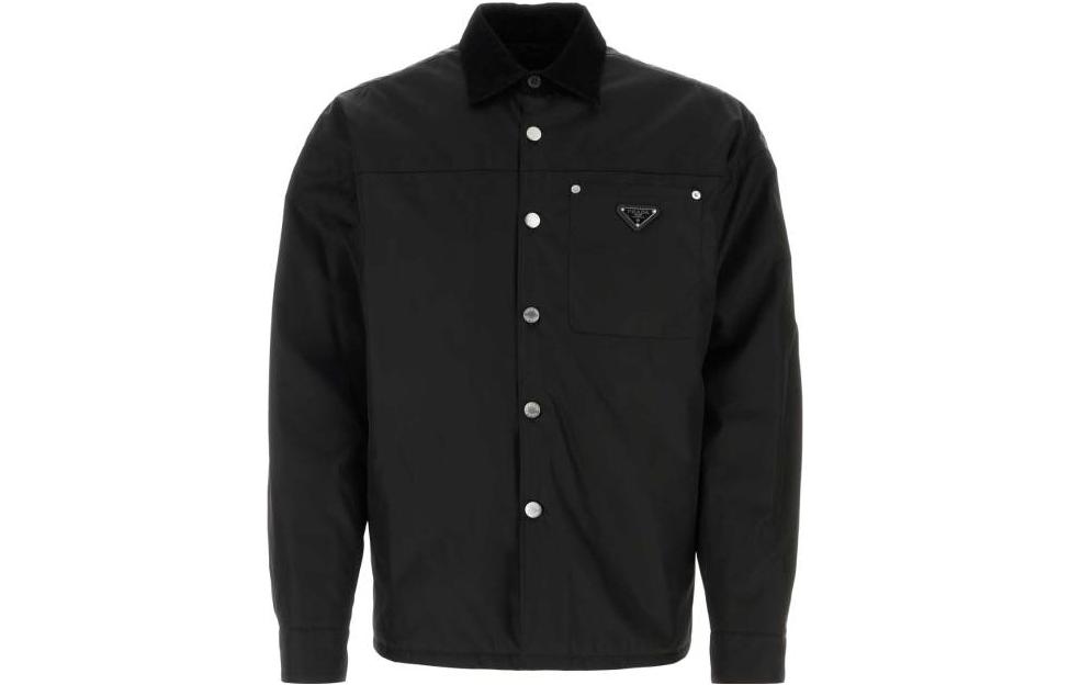 Мужская рубашка Prada Pointed Collar (черная)