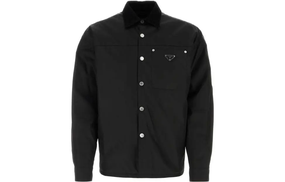 PRADA Shirts Men's Black Pointed Collar Moderate Other