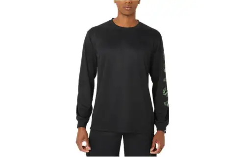 ASICS Sweatshirts Men's Black Crew Neck Moderate Other