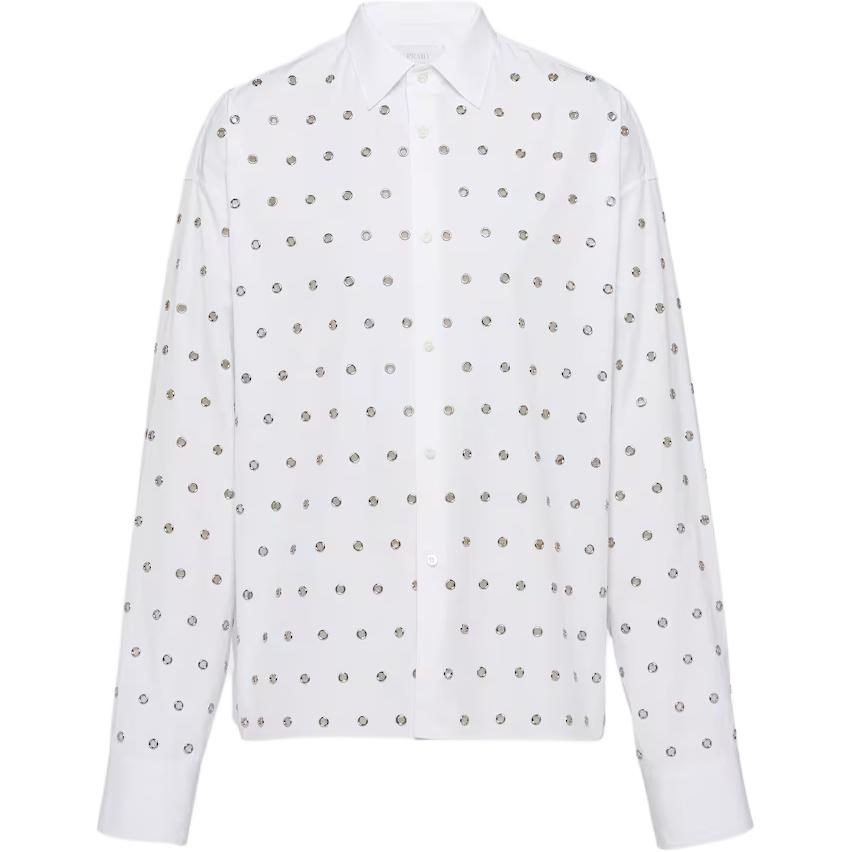 PRADA Prada, long-sleeve, white shirt, oversize