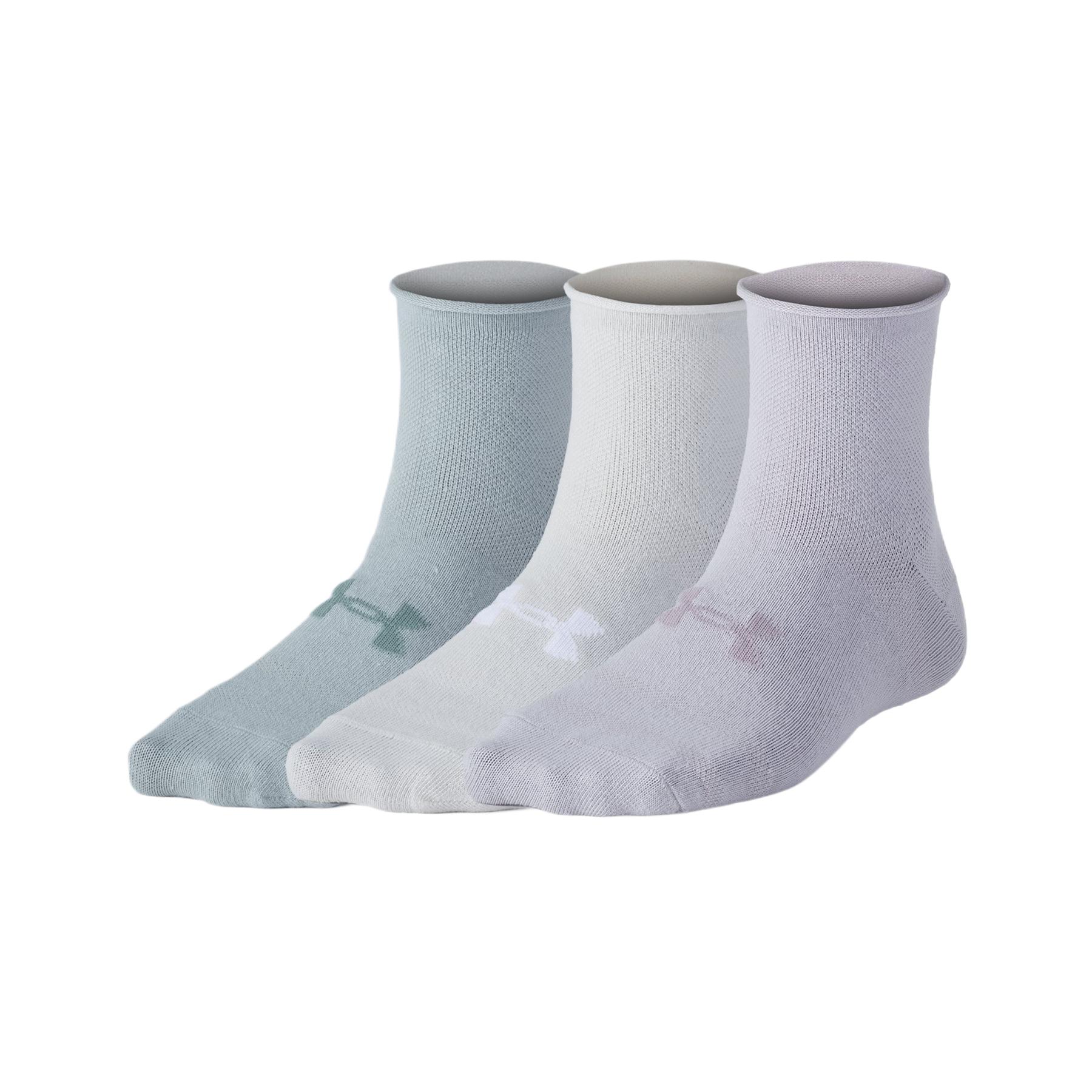 Under Armour Ankle Socks Women’s 3 Pack Green Beige Purple 289