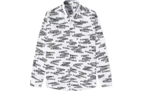 Vetements Shirts Men's White Square Collar Moderate Other