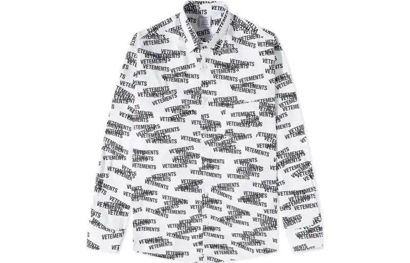 Vetements Shirts Men's White Square Collar Moderate Other