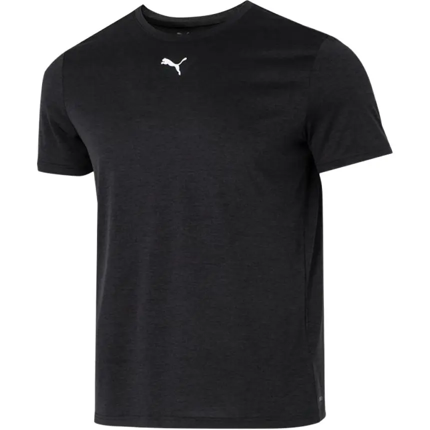 PUMA T-Shirts Men's Black Crew Neck Moderate Straight Fit