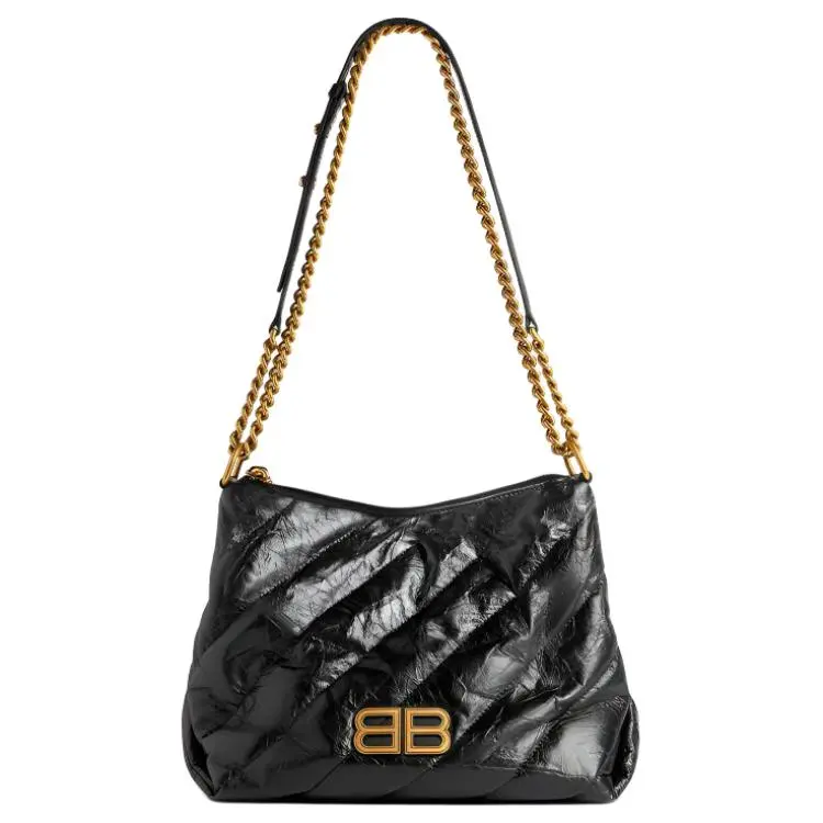 Balenciaga Crush Calfskin Small Crossbody Bag Women's Black