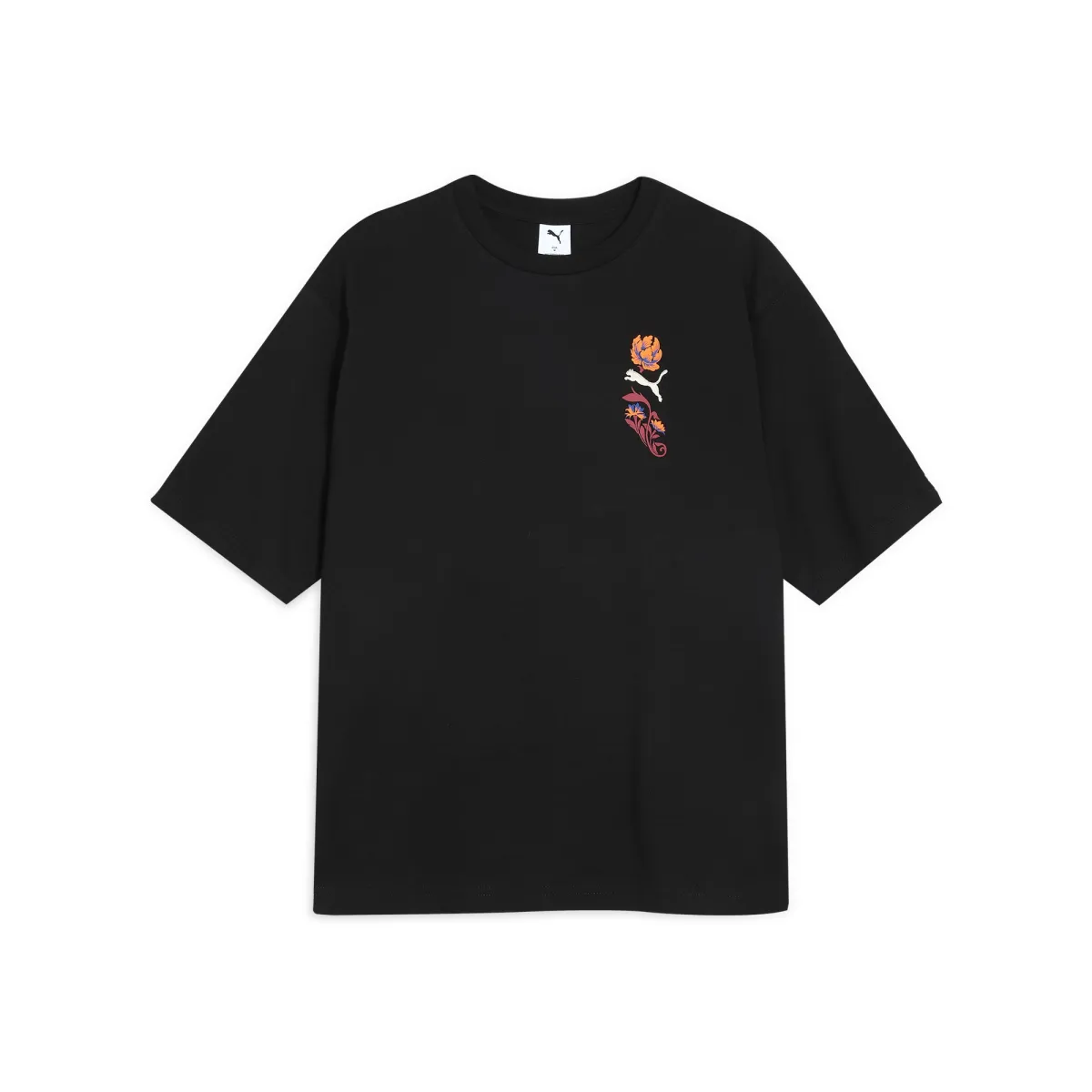 PUMA FloralGraphic Boxy T Shirt Men's Black 01