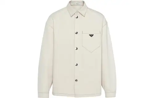 PRADA Shirts Men's Ecru Lapel Moderate Other