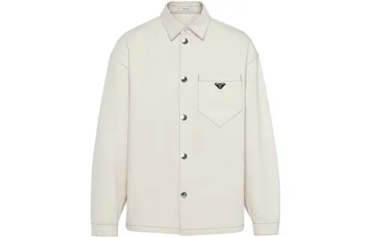 PRADA Shirts Men's Ecru Lapel Moderate Other