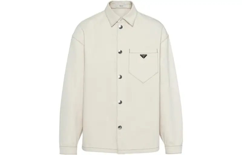 PRADA Shirts Men's Ecru Lapel Moderate Other