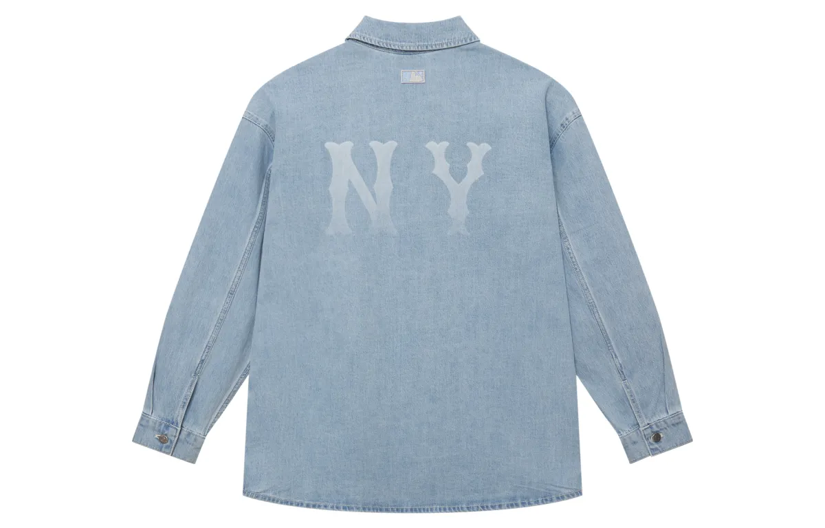 MLB New York Yankees Basic Collection SS25 Long Sleeved Shirt Unisex Light Blue