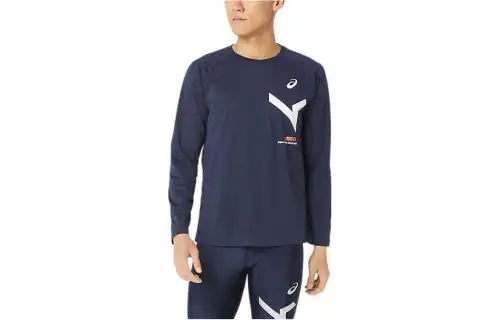 ASICS AIM TRG Sweatshirts Men's Blue Crew Neck Moderate Other