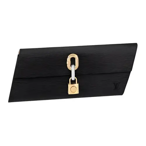 LOUIS VUITTON Epi Leather Clutch Women's Black