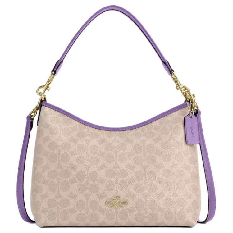 Женская сумка COACH Laurel 31 (бежево-пурпурная)