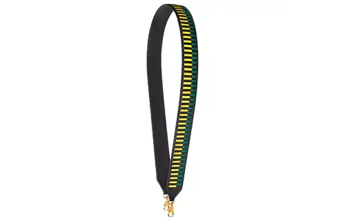 HERMES Tressage Epsom Leather Bag Straps Women's Black Yellow Green