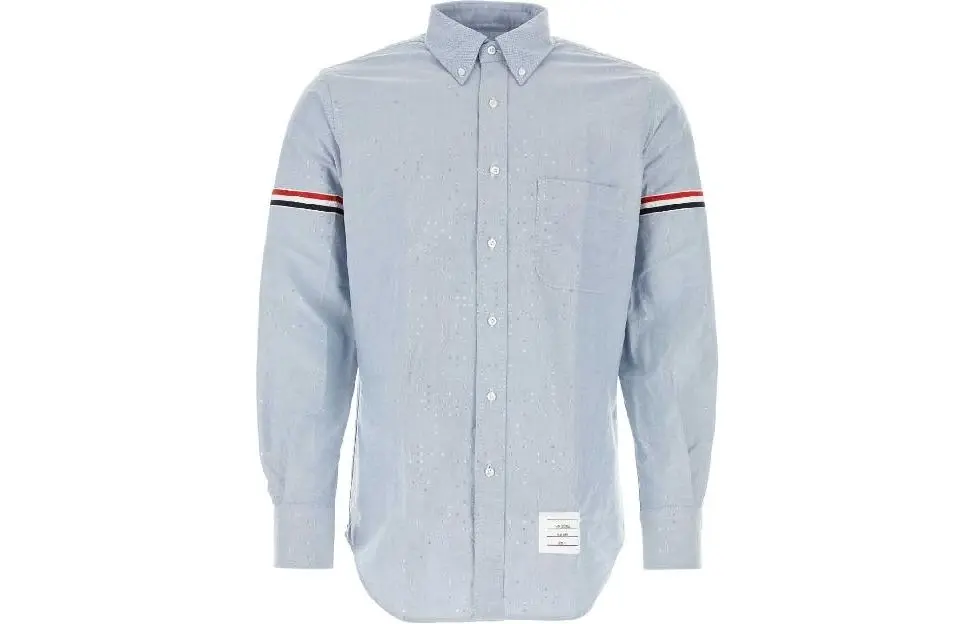 THOM BROWNE Long Sleeved Striped Detail Shirt
