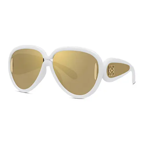 LOEWE Acetate Irregular Shape Sunglasses Unisex White