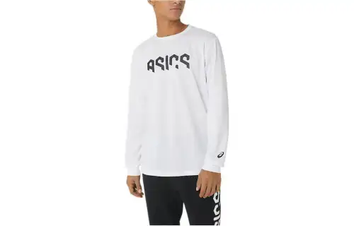 ASICS Sweatshirts Men's White Crew Neck Moderate Other