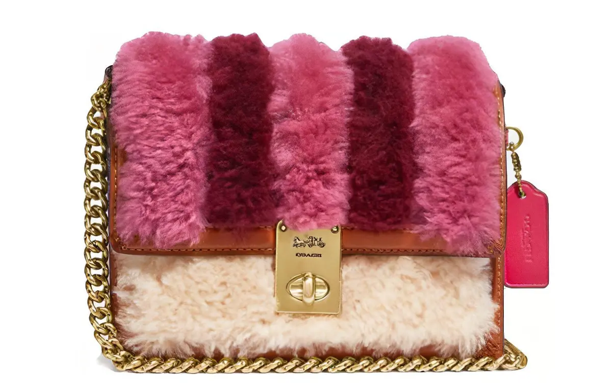 COACH Hutton Refined Calfskin With Suede Small Square Bag, Chain Bag, Crossbody Bag, Shoulder Bag Small Women's