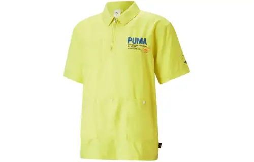 PUMA Polo Shirts Unisex Yellow Polo Collar Moderate Other
