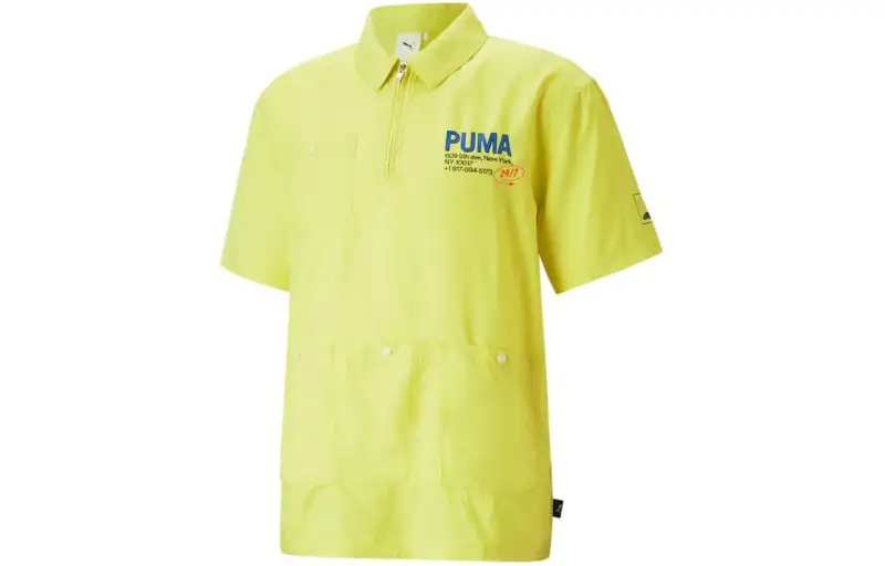PUMA Polo Shirts Unisex Yellow Polo Collar Moderate Other