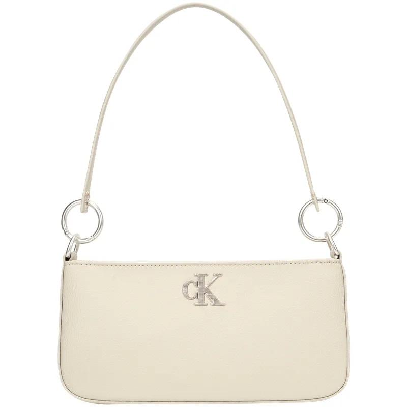 CALVIN KLEIN Blended Material Shoulder Bag Medium Women's Milk White